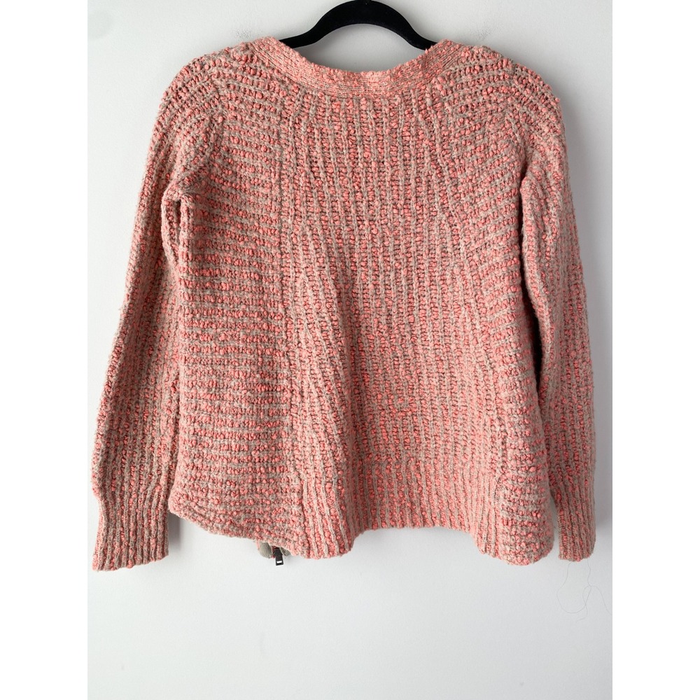 Anthropologie Moth Women Sweater S Pink Asymmetrical Alpaca V Neck Textured Boho - Picture 5 of 8